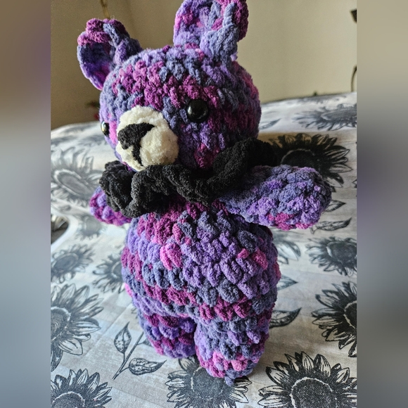 Purple Black Crochet Chunky Bear Amigurumi - Picture 10 of 12